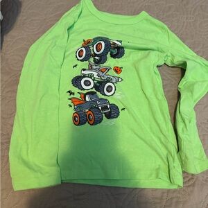 Monster Truck Graphic Kids Shirt - Green